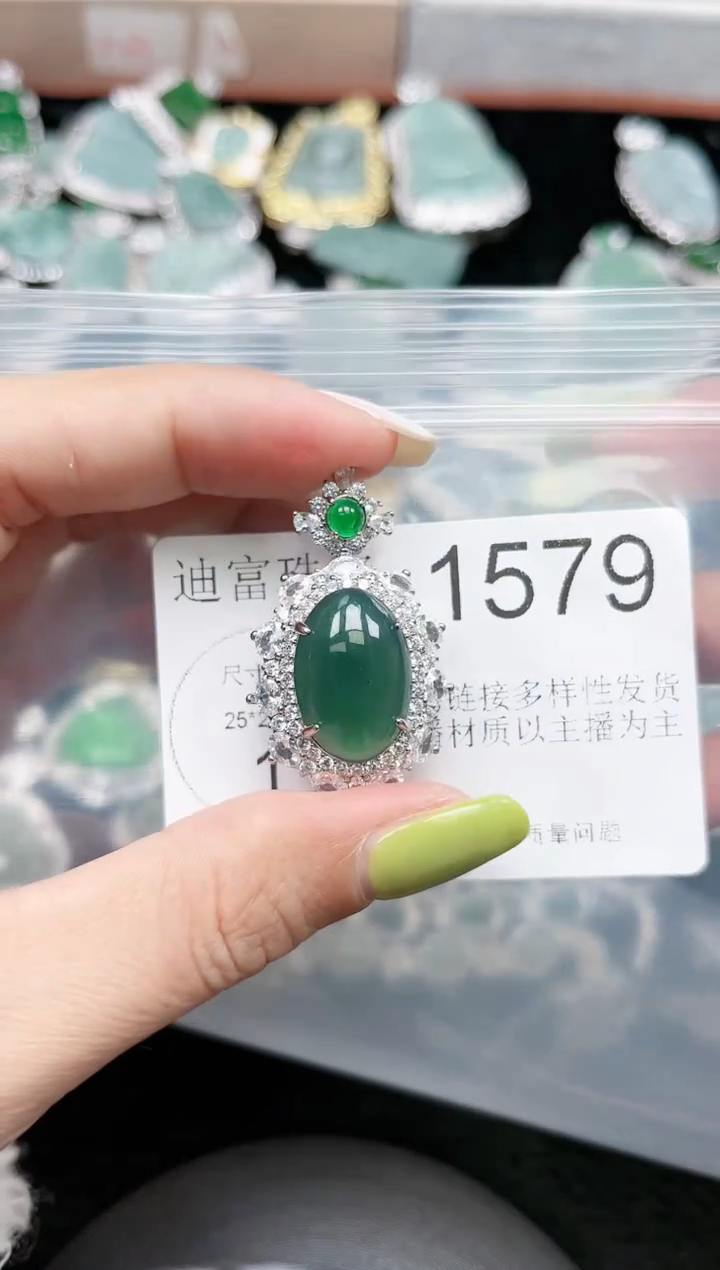 【闪购商品】翡翠颈饰未镶嵌赠皮绳1579
