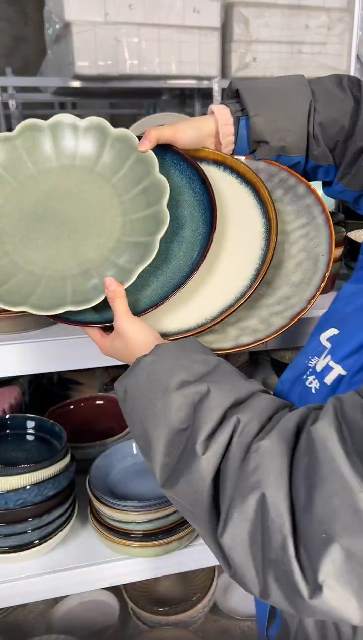 陶瓷外贸尾货瑕疵满20包邮X4 大盘10.5英寸