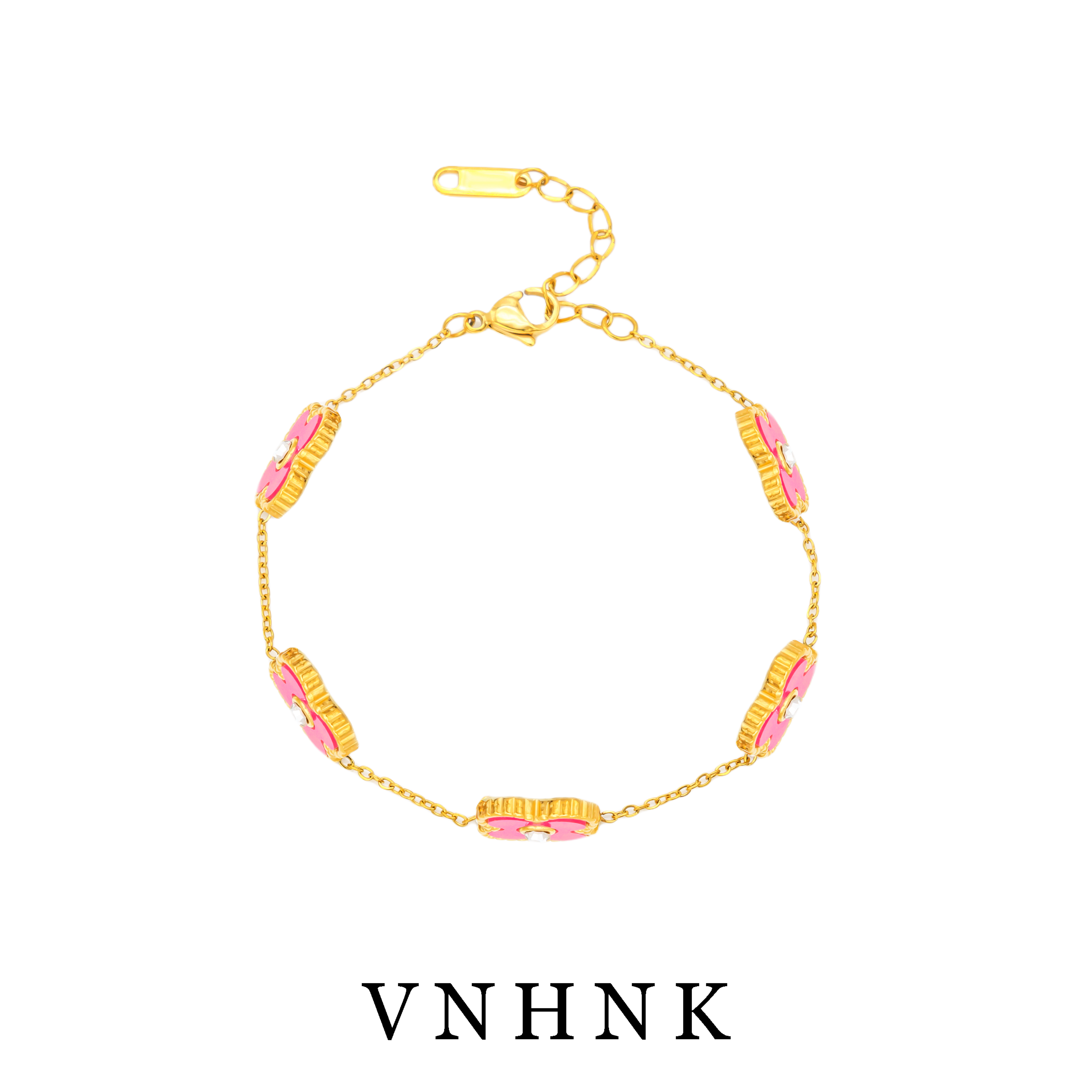 钛钢合成锆石手链 美可儿   T763   金色小众时尚气质手链