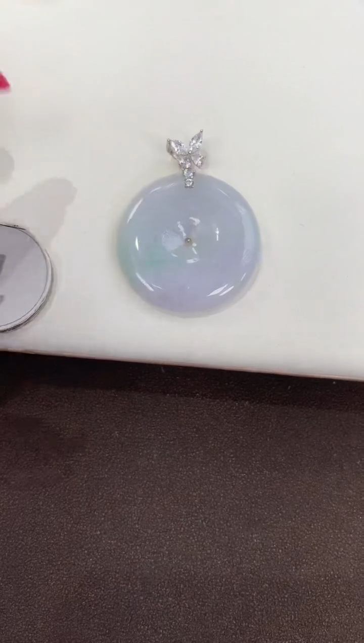 颈饰银S925镶嵌翡翠天然缅甸a货翡翠