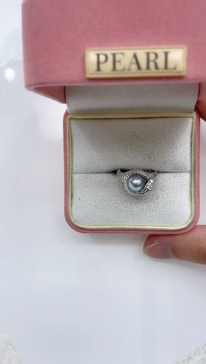 【闪购商品】海水珍珠戒指银S925镶嵌海水珍珠戒指