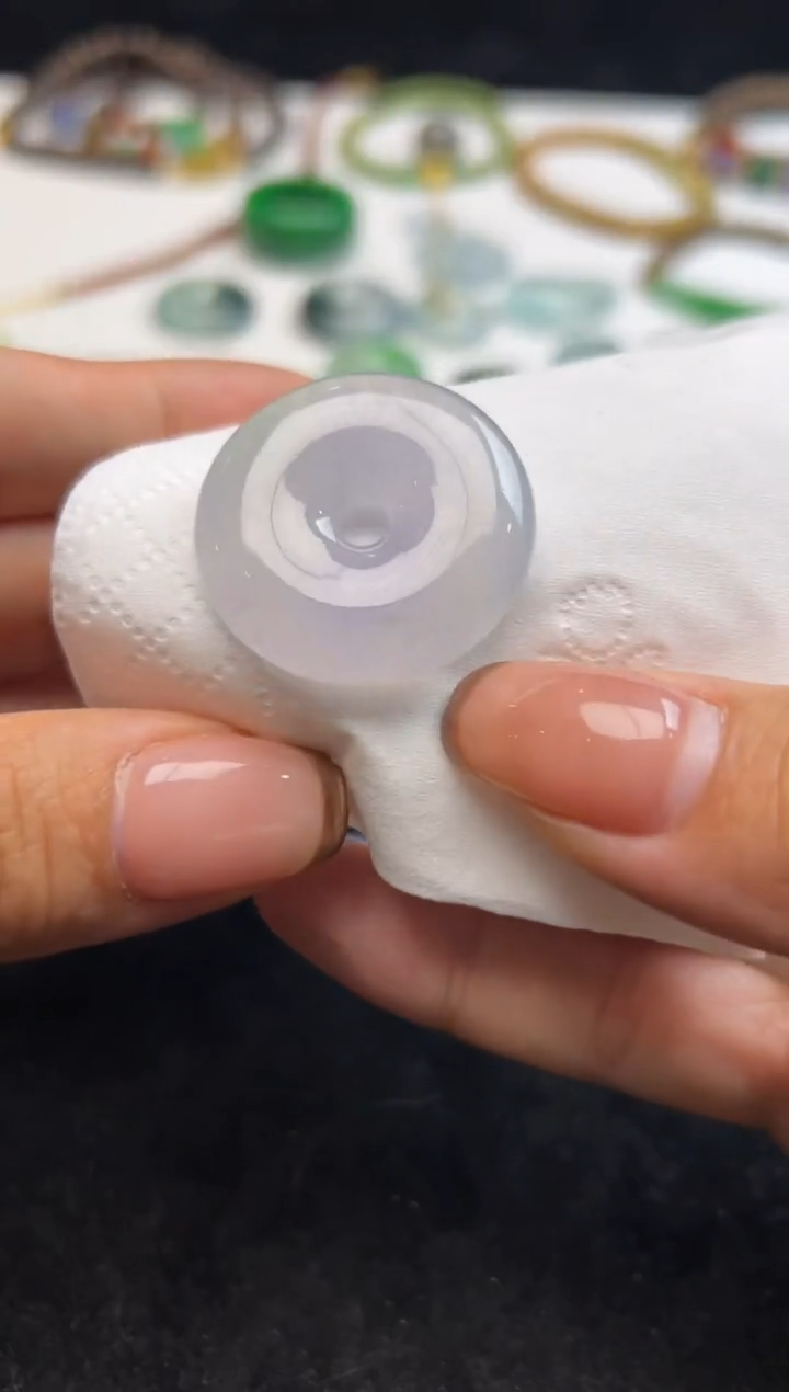 未镶嵌定制翡翠6500+650冰紫扣子xmy073