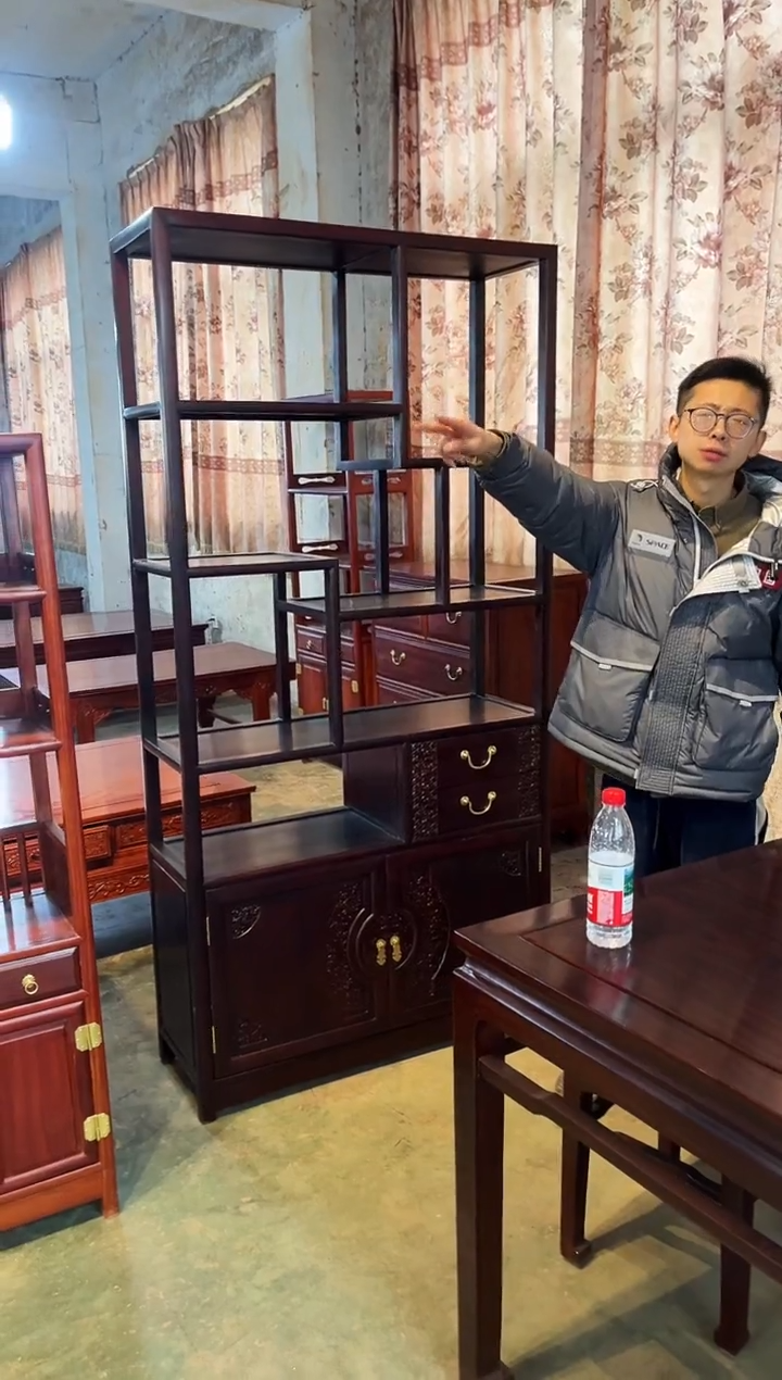 【闪购商品】黑酸枝木类成套家具博古架