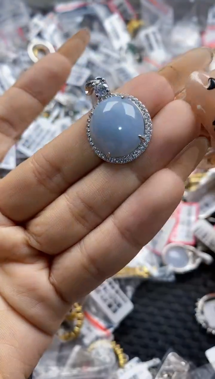翡翠戒指银S925镶嵌8888     5