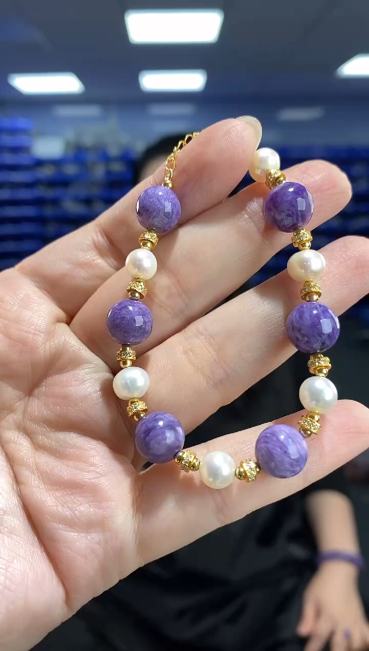 未镶嵌查罗石（紫龙晶）手串SL5213