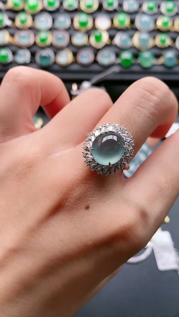 【闪购商品】翡翠戒指银S925镶嵌1111111