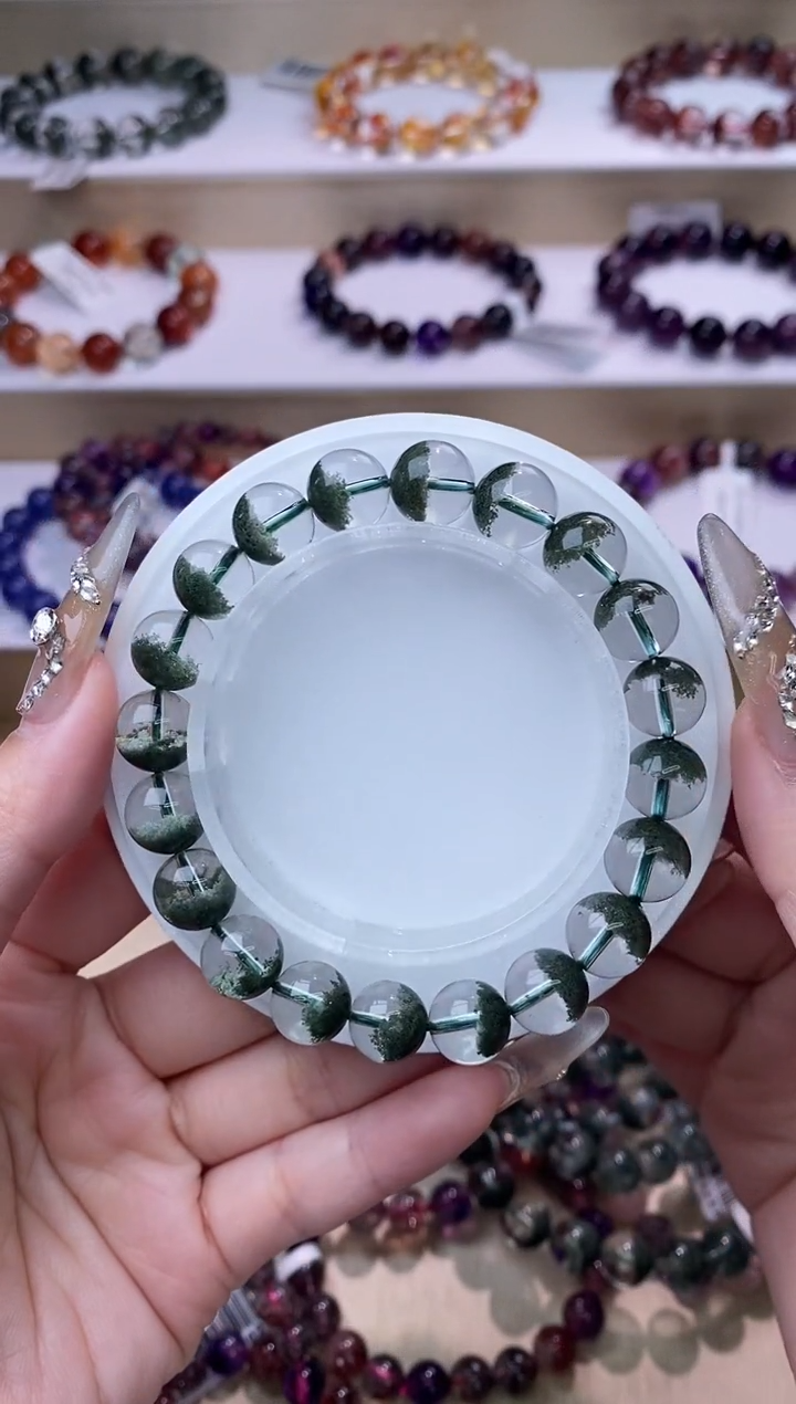 【闪购商品】水晶手链未镶嵌聚宝盆绿幽灵9m+