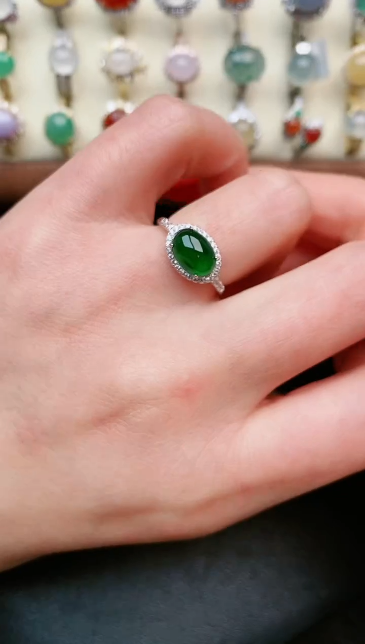 【闪购商品】翡翠戒指银S925镶嵌....