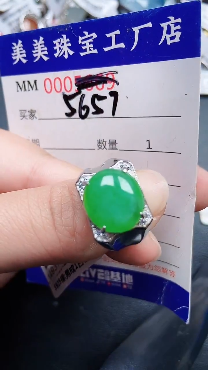 颈饰银S925镶嵌翡翠5657