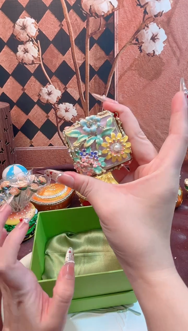 锌合金珐琅首饰盒默认微瑕拆盒不退～