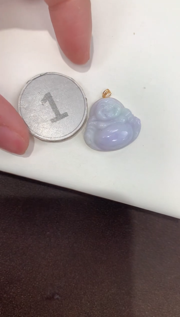 颈饰18K金镶嵌翡翠天然缅甸A货翡翠