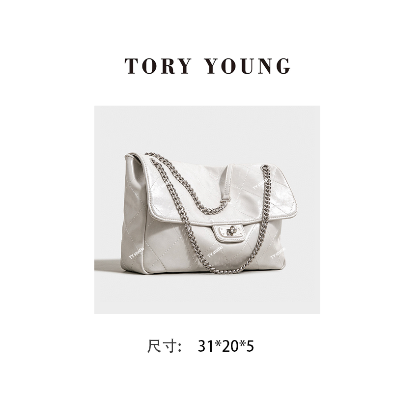 【TY】SK-62686-1-米白 轻奢高级韩版单肩潮流时尚简约女包