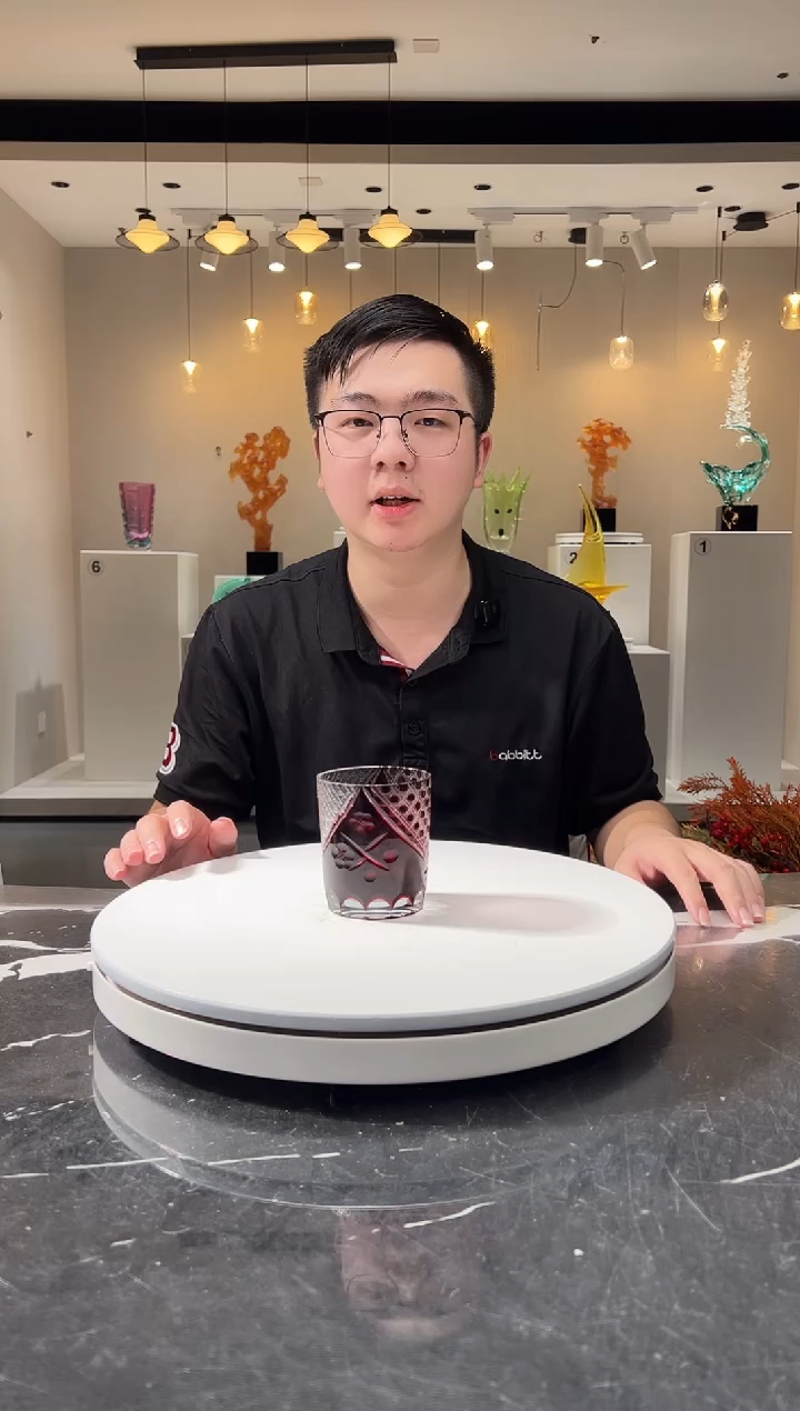 摆件巴比特美学-红色江户切子杯