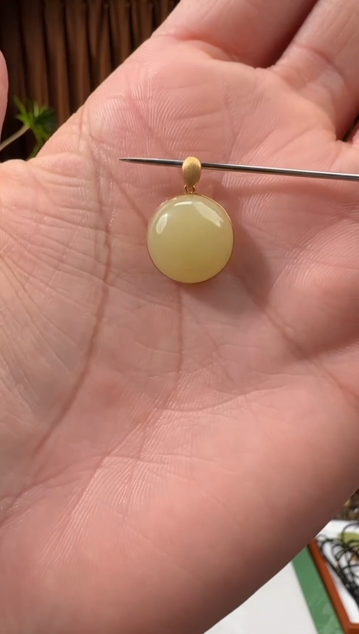 颈饰18K金镶嵌和田玉49冰冰12.30多样性发货拍一发一