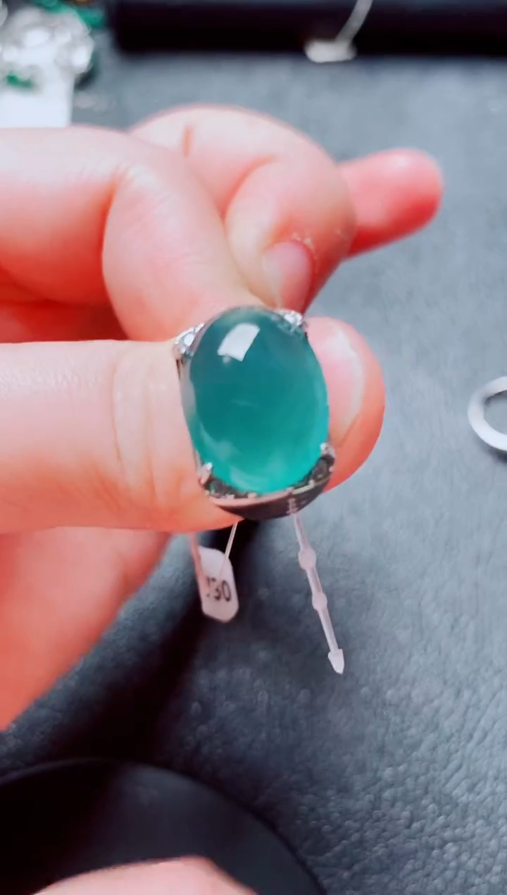 银S925镶嵌戒指翡翠111