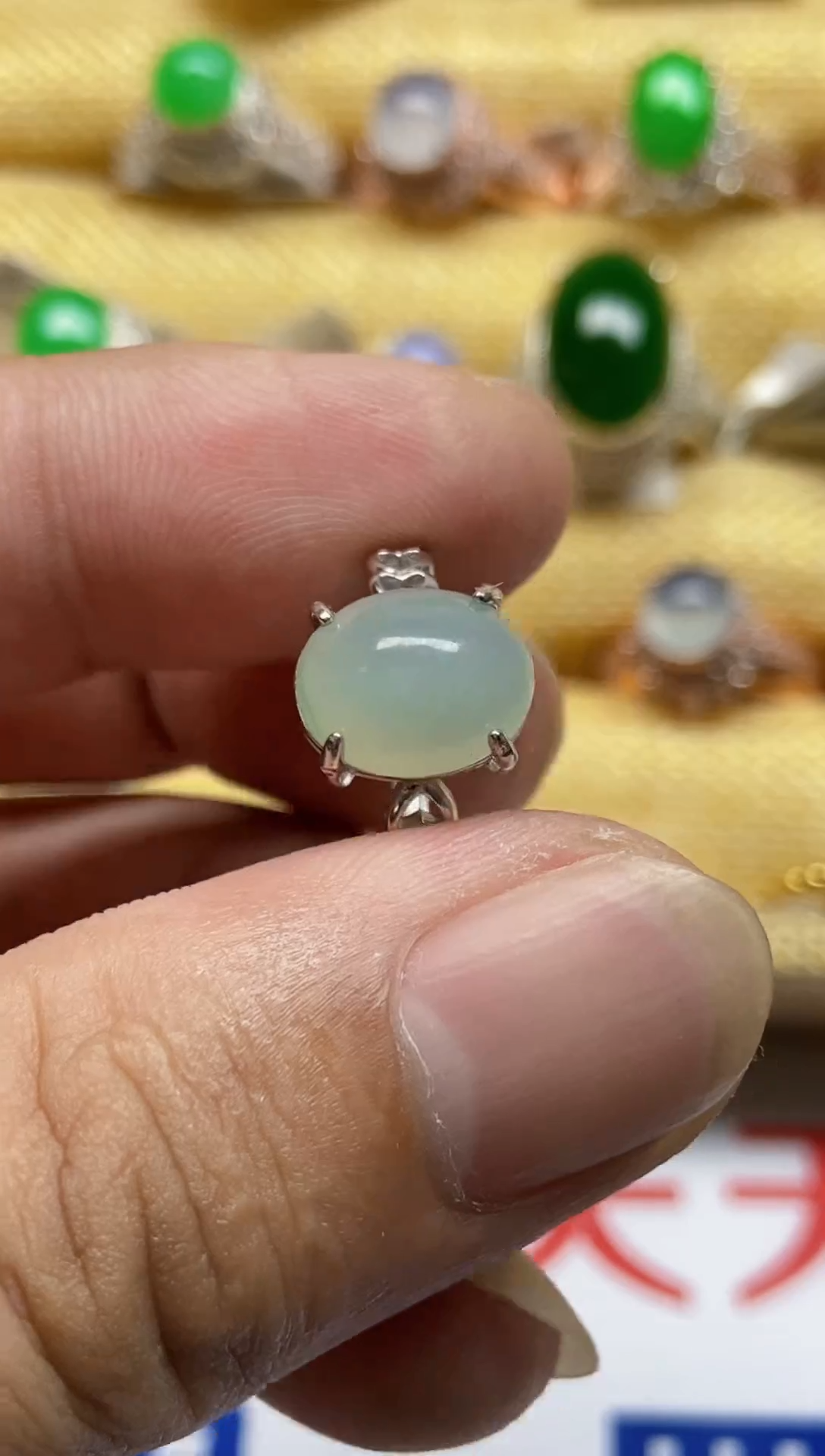 【闪购商品】翡翠戒指银S925镶嵌0000