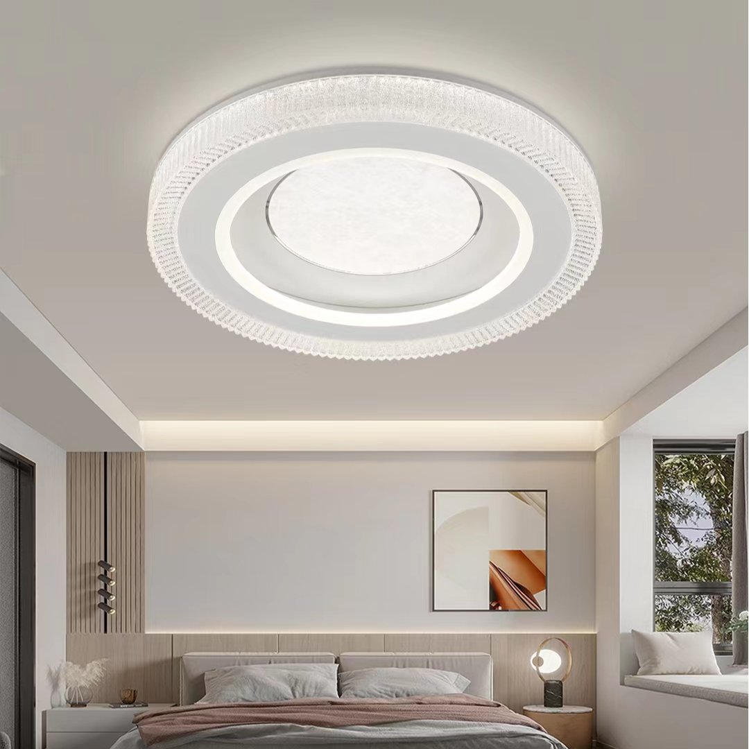 奶油风家用中山大气上档次时尚简约圆形主卧室2025年2025吸顶灯