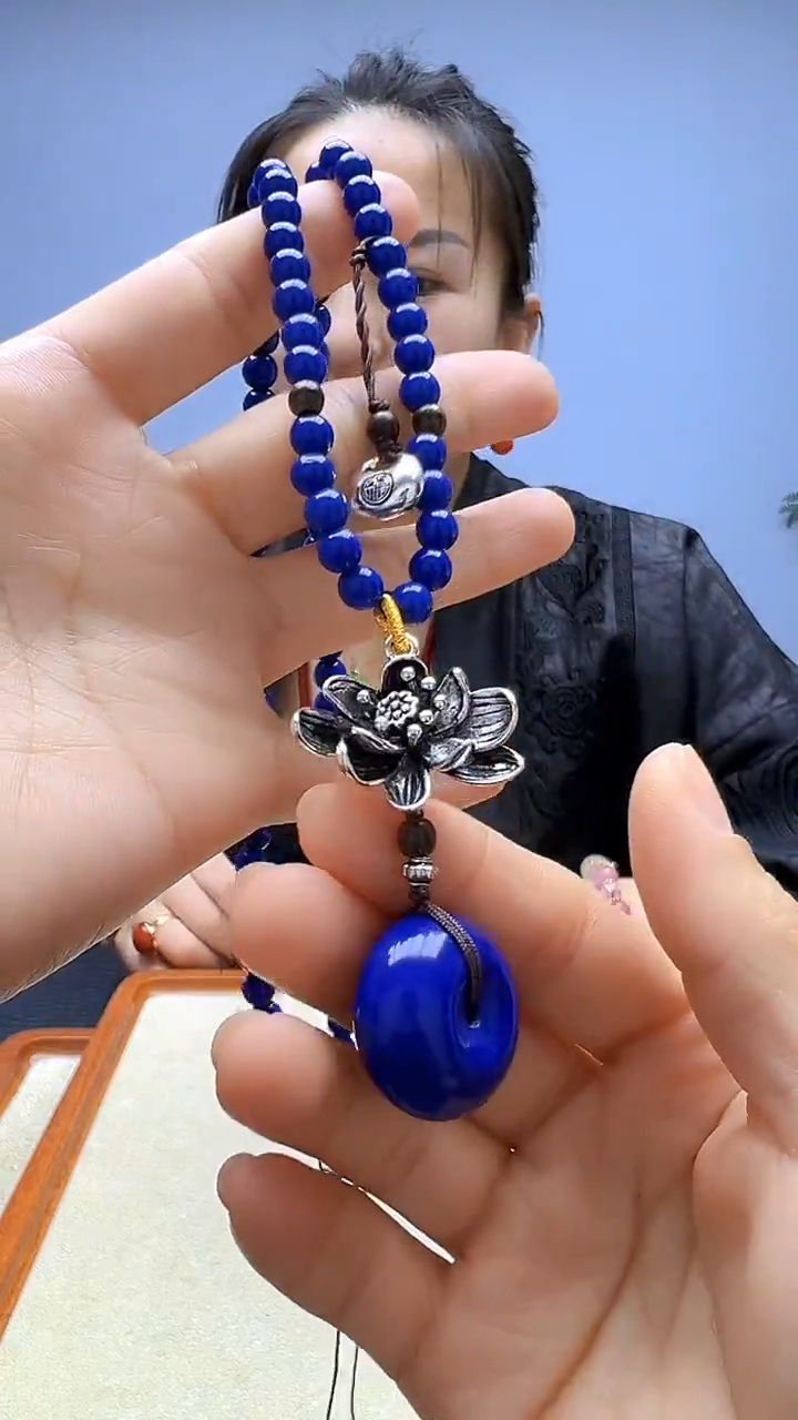 非金属珐琅非金属无高货diy劲饰荷花单珠项链