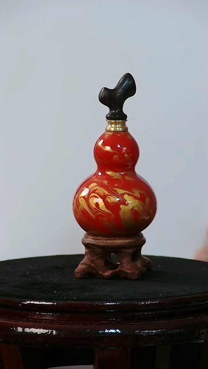 藤火*  檀木塞葫芦把件0082