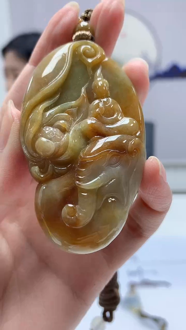 【闪购商品】定制翡翠未镶嵌0405zm-毛货挂件无相167