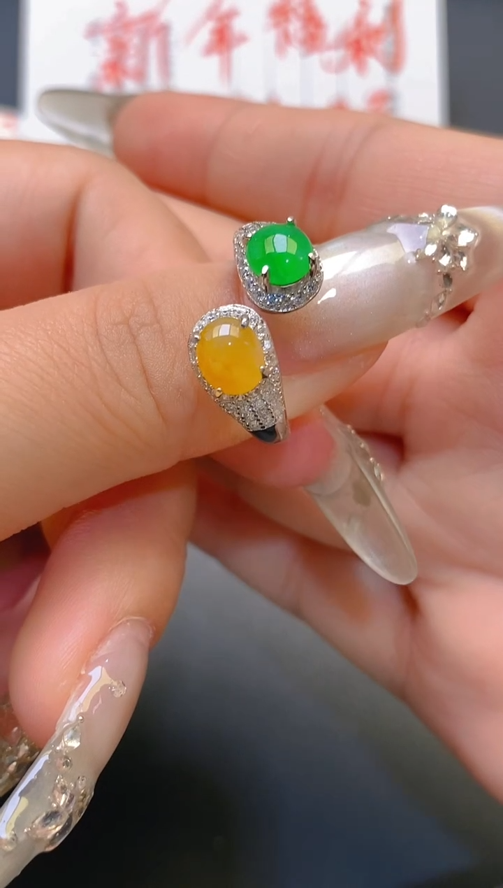 【闪购商品】翡翠耳饰银S925镶嵌天然A货翡翠1