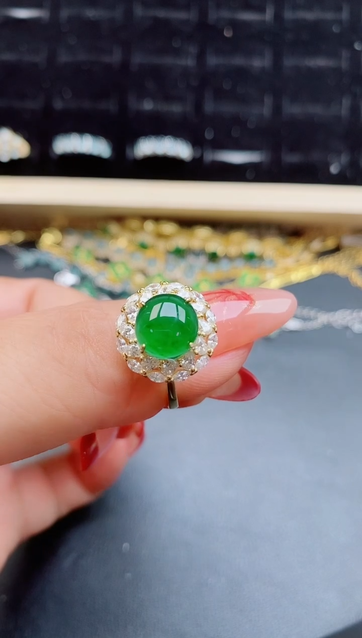 【闪购商品】翡翠戒指银S925镶嵌5080505