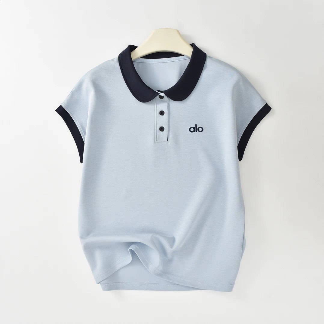 POLO衫拼色短袖T恤休闲女款夏季半袖百搭翻领287
