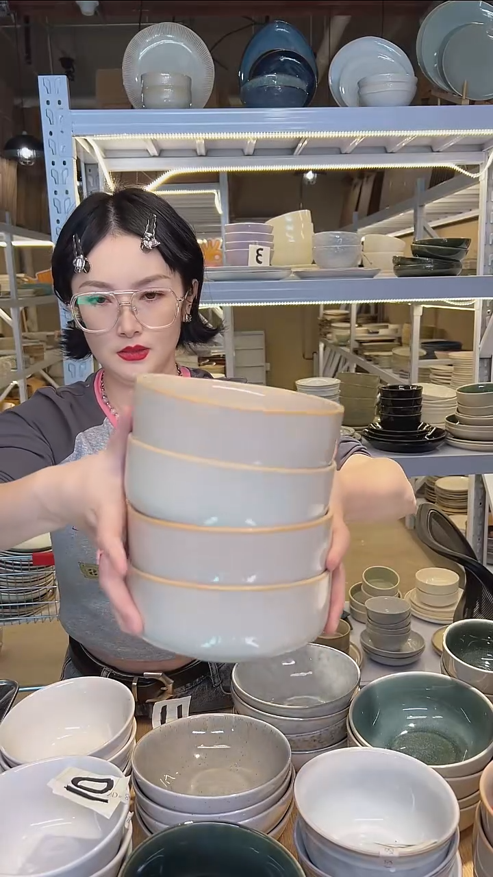 瓷24外贸尾货高温釉下彩陶瓷餐具默认微瑕