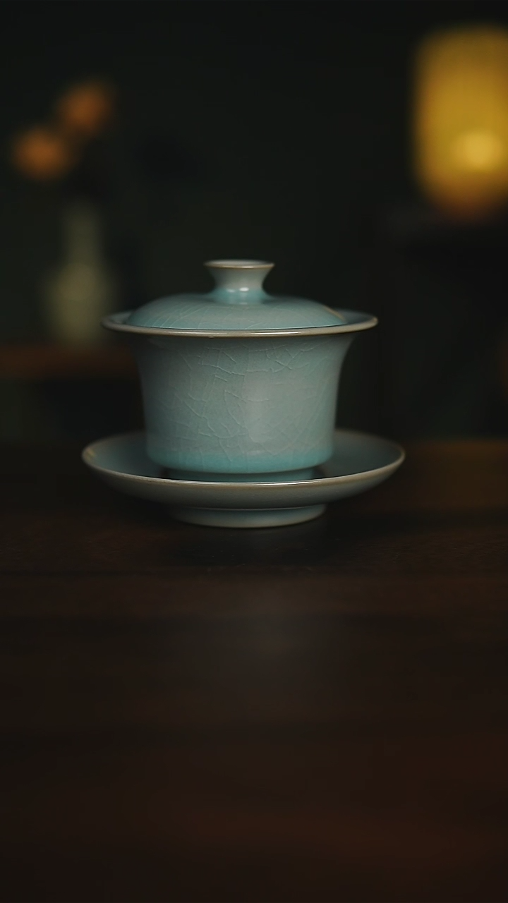 【闪购商品】仿古釉 支钉烧 马蹄 盖碗 微瑕12