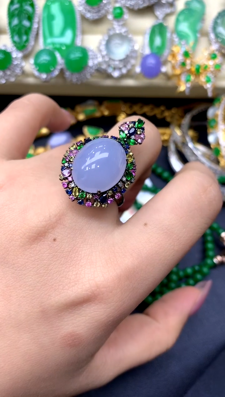 18K金镶嵌戒指翡翠373-中国好珍宝