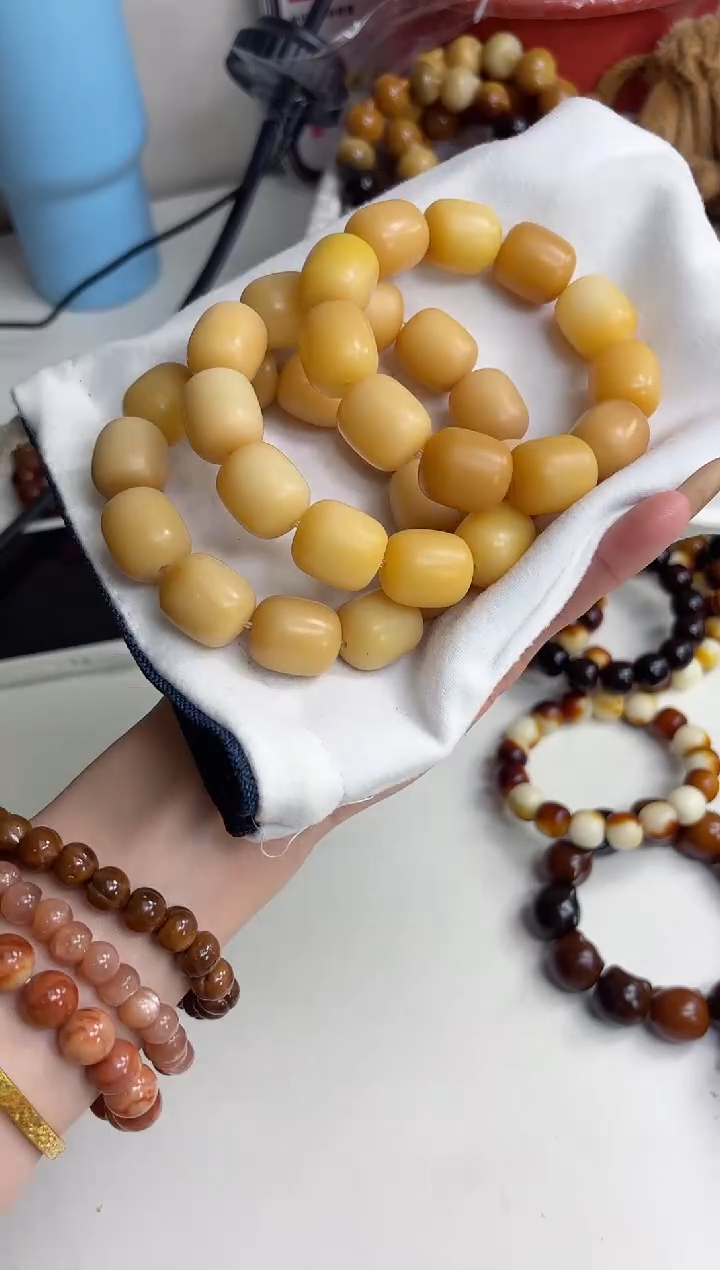 手串菩提根/象牙果沐e98黄油芝士干磨年糕17*19mm手串