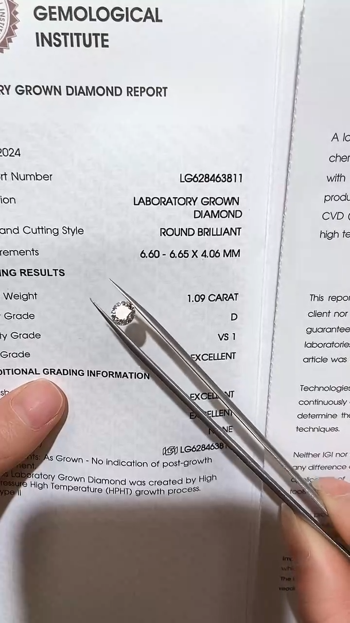 【闪购商品】合成钻石裸石未镶嵌1.09/628463811