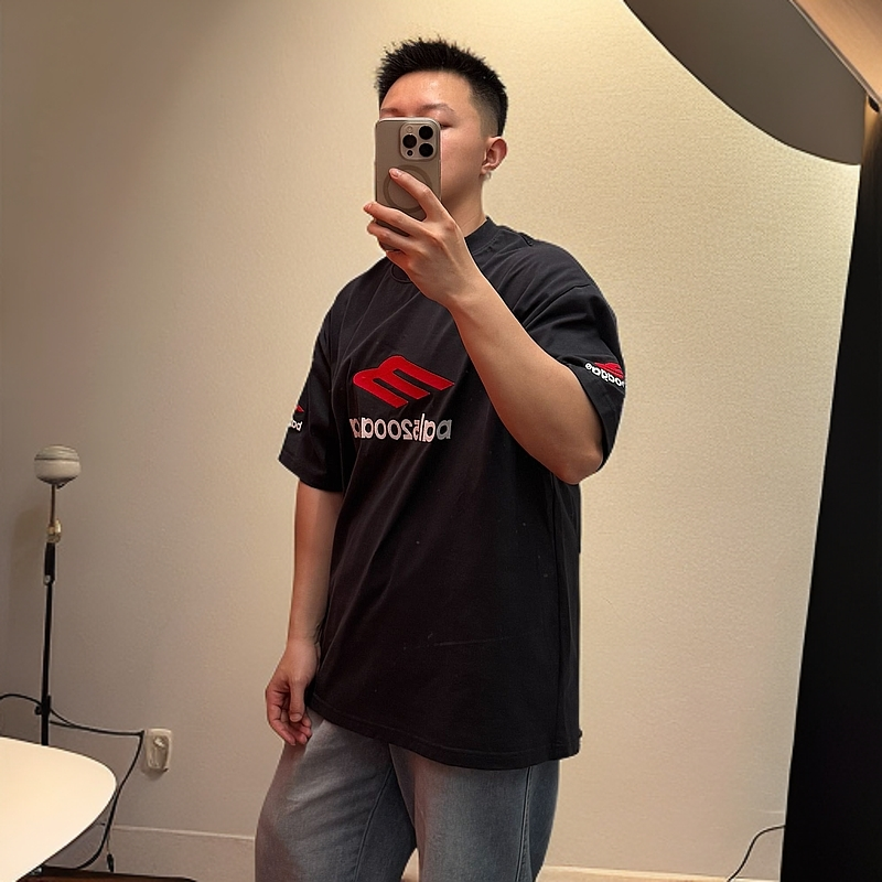 巴子3M刺绣重磅短袖男女同款高街百搭短袖爆款2025新款2382