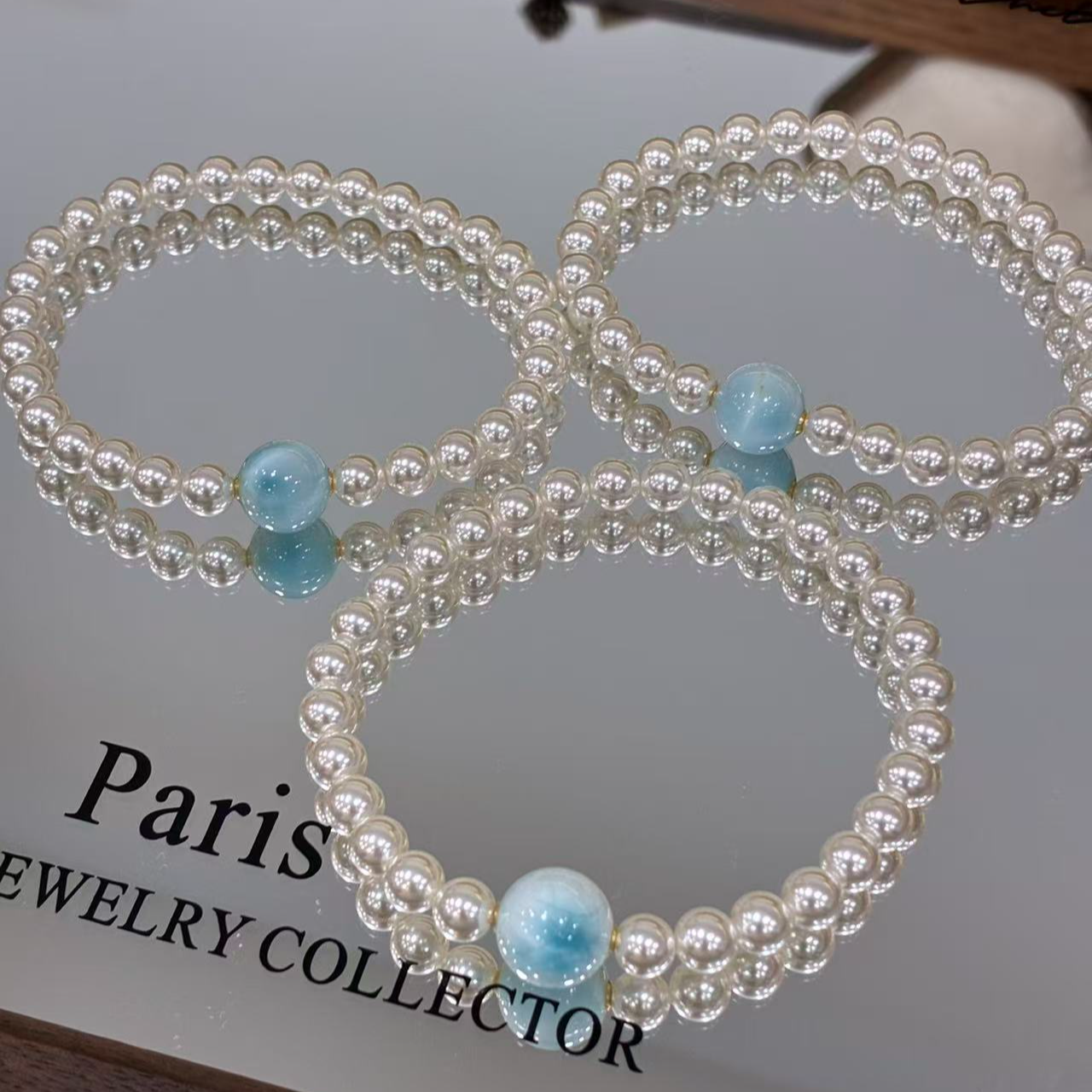 新中式海纹石施家珠串珠手链女小众设计送女友礼物高级感