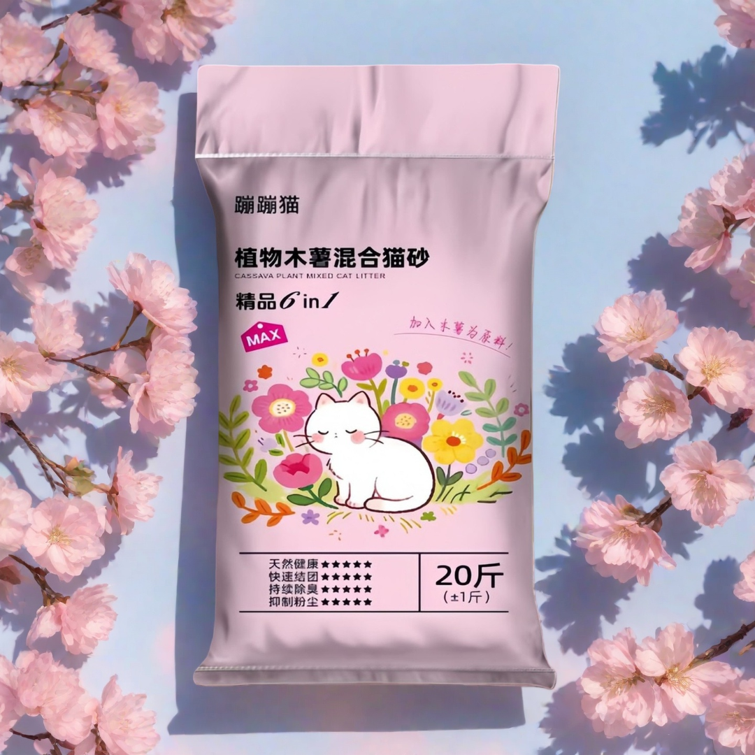 20斤木薯混合猫砂抗菌高效防臭近无尘不沾底快速结团