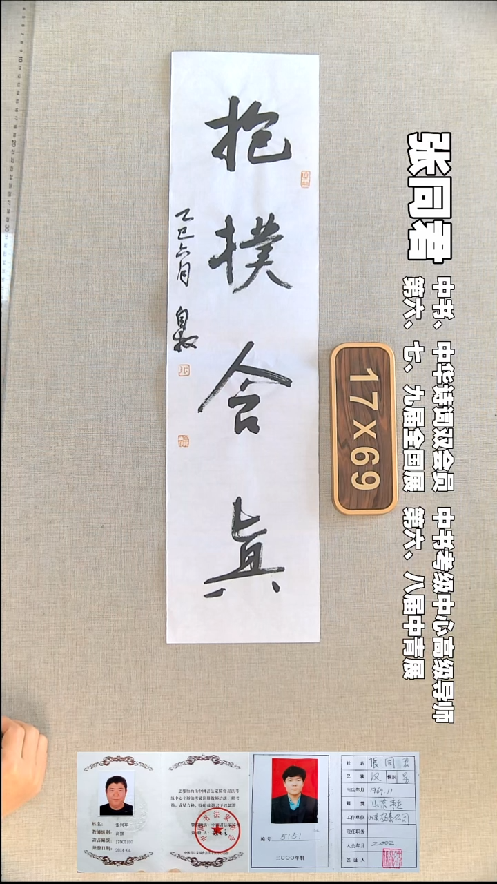 书法张同君书法福利17*69抱朴含真