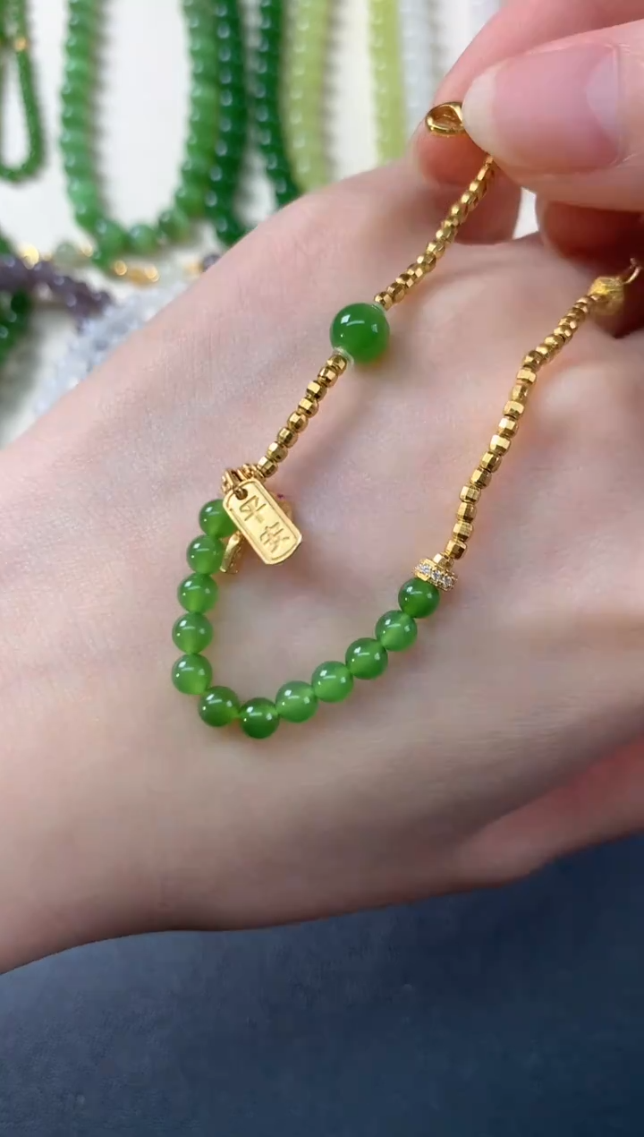 未镶嵌手串和田玉D393|380