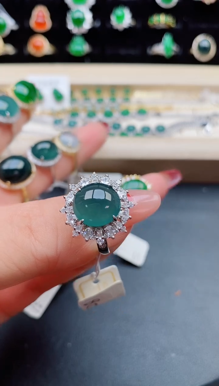 【闪购商品】翡翠戒指银S925镶嵌1321321