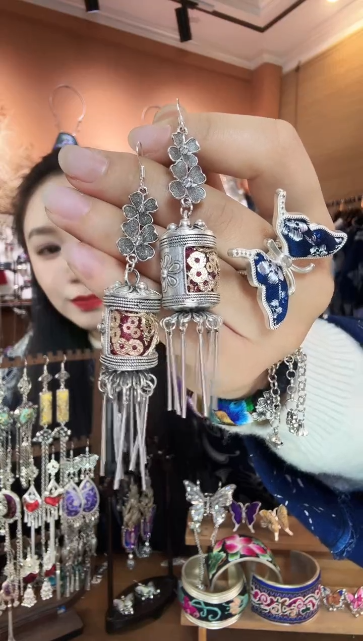 刺绣纯手工民族风耳环