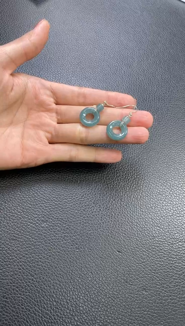 【闪购商品】翡翠耳饰银S925镶嵌耳饰