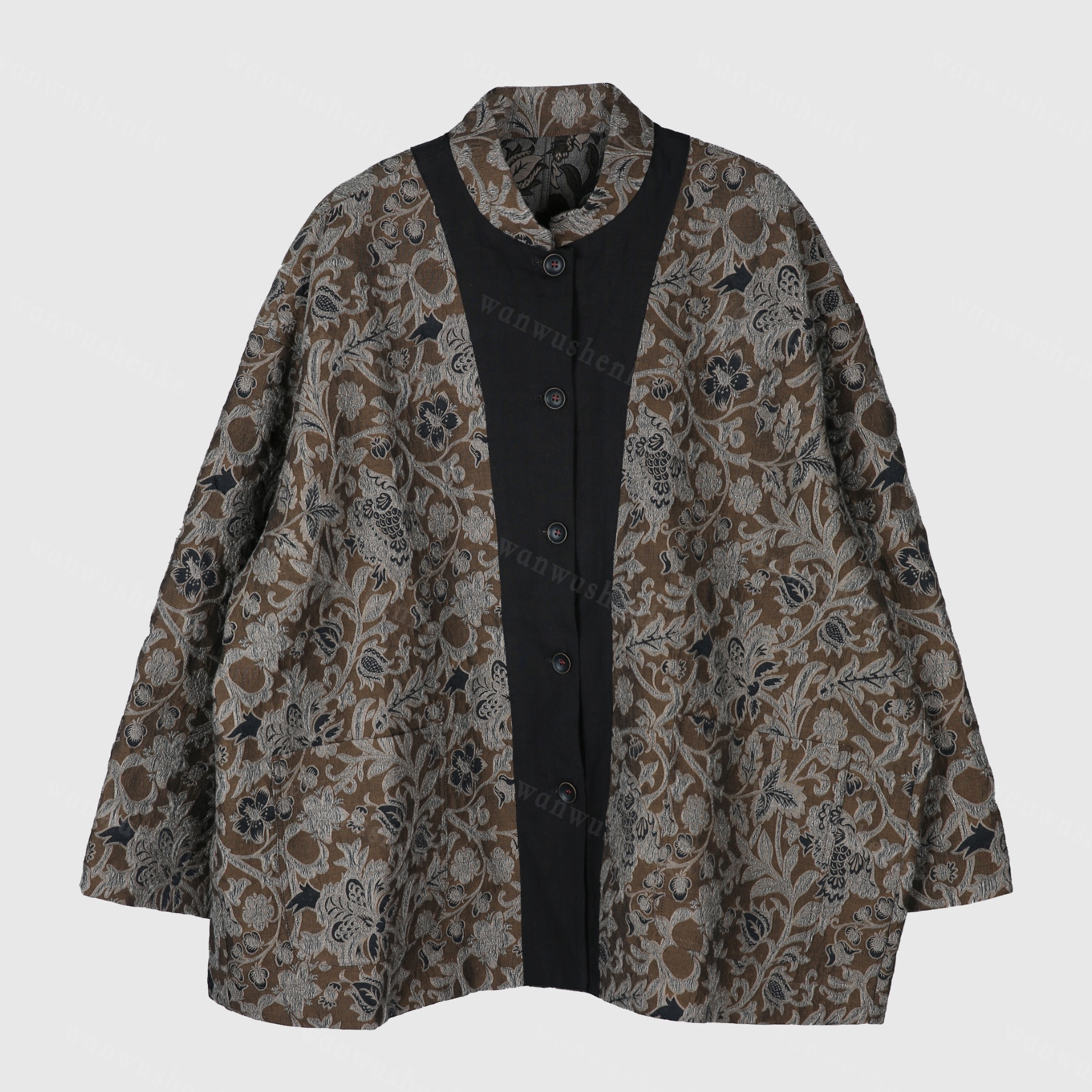 万物身客 古W3340 撞色拼接提花外套胸围136 衣长红72 咖82