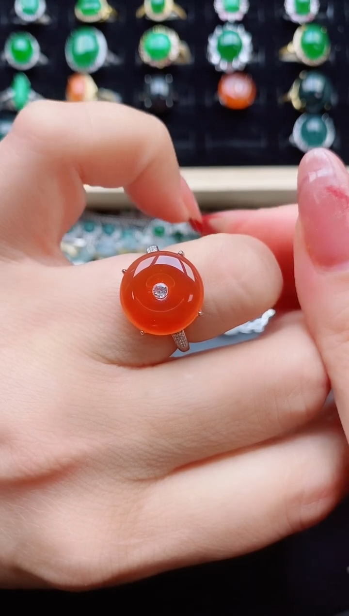 【闪购商品】玛瑙/玉髓戒指银S925镶嵌1321