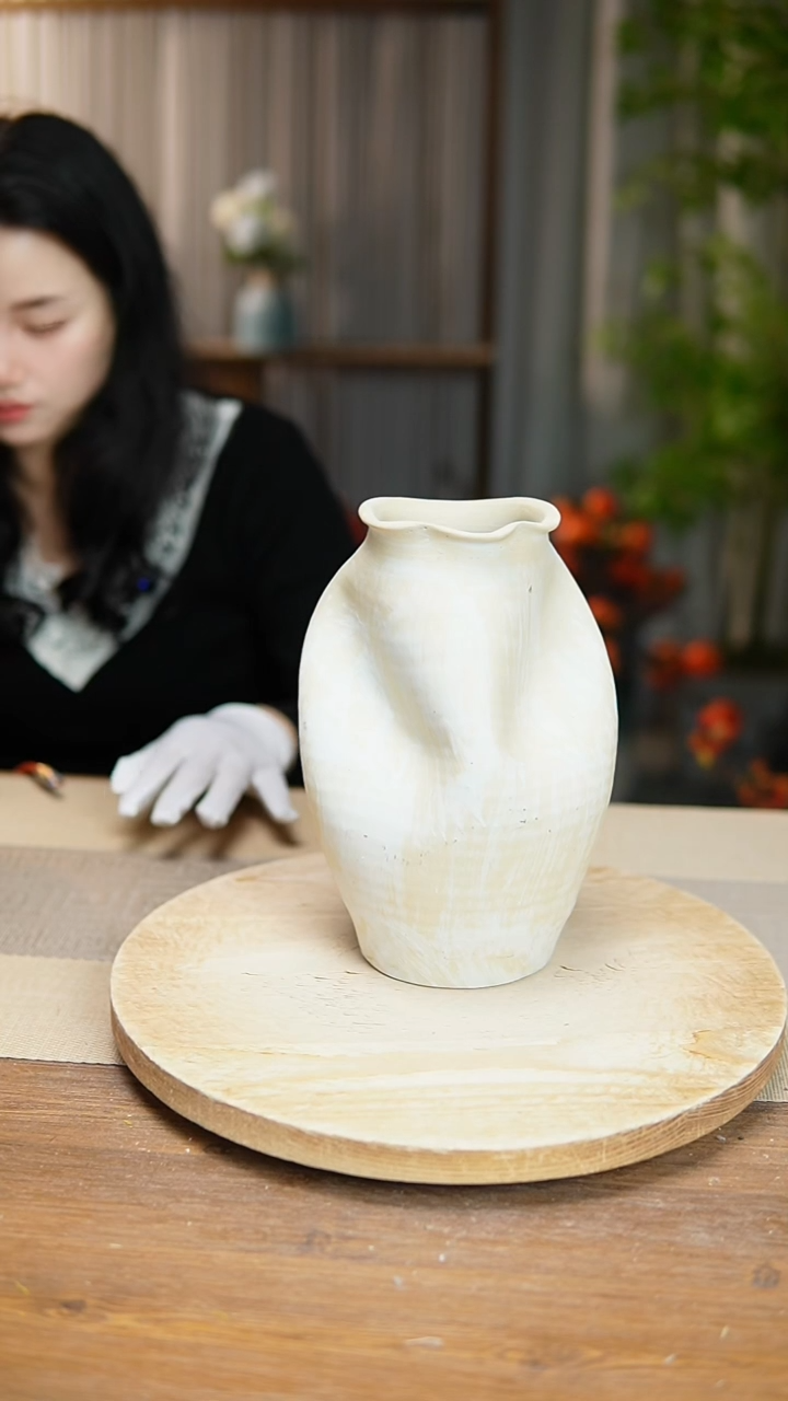 【闪购商品】陶瓷  花器陶瓷花瓶手捏瓶005瑕疵 