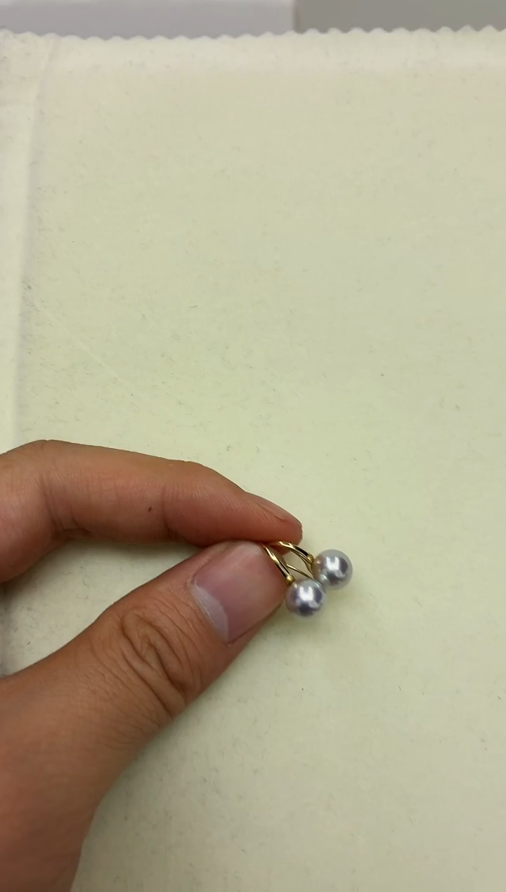 18K金镶嵌DA海水珍珠耳饰7-8 y1437