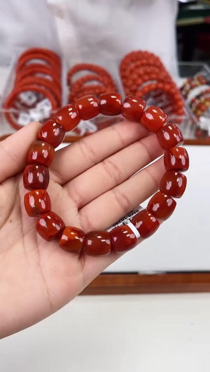 【闪购商品】南红玛瑙瓦西直切手串12+未镶嵌一个/条