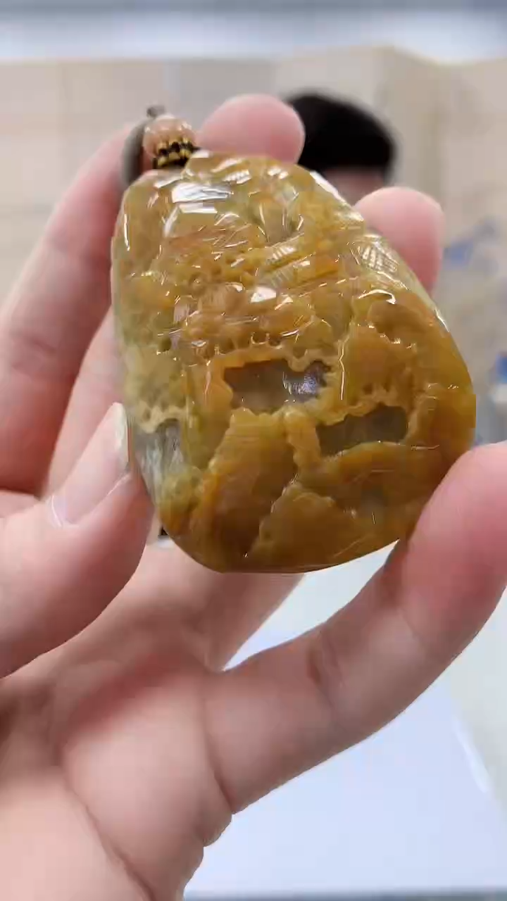 【闪购商品】定制翡翠未镶嵌4917bb-毛货挂件169