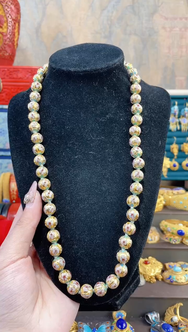 【闪购商品】非遗景泰蓝珠链金地瓜棱1.0