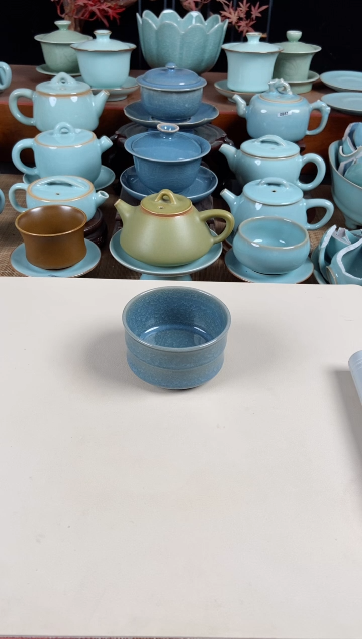 【闪购商品】其他微瑕仿北宋竹节杯冰花鱼鳞片柜子货