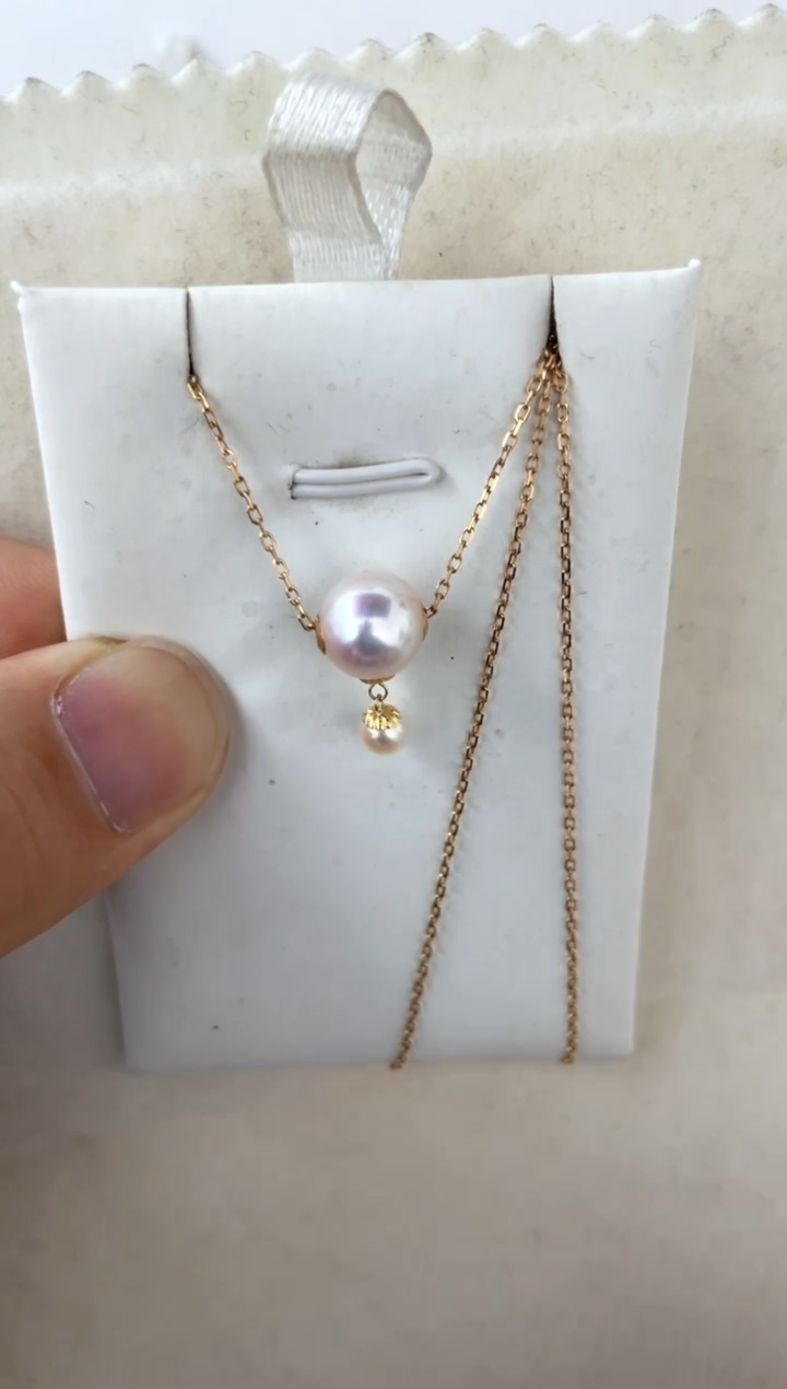 【闪购商品】海水珍珠吊坠(赠链)18K金镶嵌吊坠赠银链