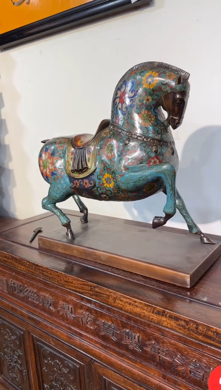 木那*圈景泰蓝 珐琅彩  唐马